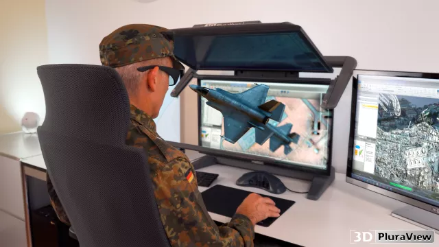 Bild: Stereoskopische Desktop-Monitore für den Militäreinsatz: Jetzt nach NATO-Standard abgeschirmt und verzont