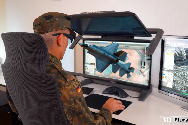 Bild: Stereoskopische Desktop-Monitore für den Militäreinsatz: Jetzt nach NATO-Standard abgeschirmt und verzont