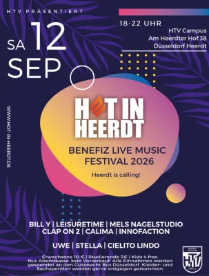 Bild: HOT IN HEERDT – das Benefitz-Amateurband-Festival in Düsseldorf am 12.09.2026