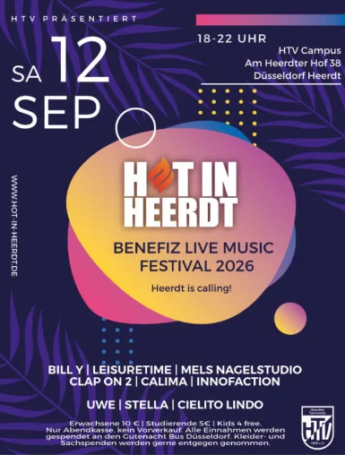 Bild: HOT IN HEERDT – das Benefitz-Amateurband-Festival in Düsseldorf am 12.09.2026