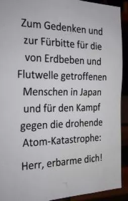 Berlin: Gedenkgottesdienst für die Opfer des Japan-Erdbebens am Sonnabend Bild: Berlin: Gedenkgottesdienst für die Opfer des Japan-Erdbebens am Sonnabend