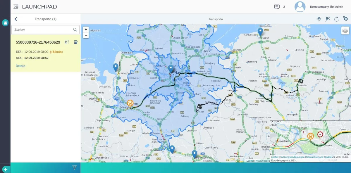 Tracking von ein- und ausgehenden Transporten in Echtzeit mit myleo/tnt - © leogistics GmbH