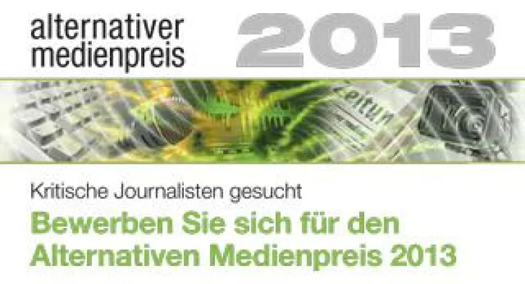Wettbewerb zum Alternativen Medienpreis 2013 startet Bild: Wettbewerb zum Alternativen Medienpreis 2013 startet