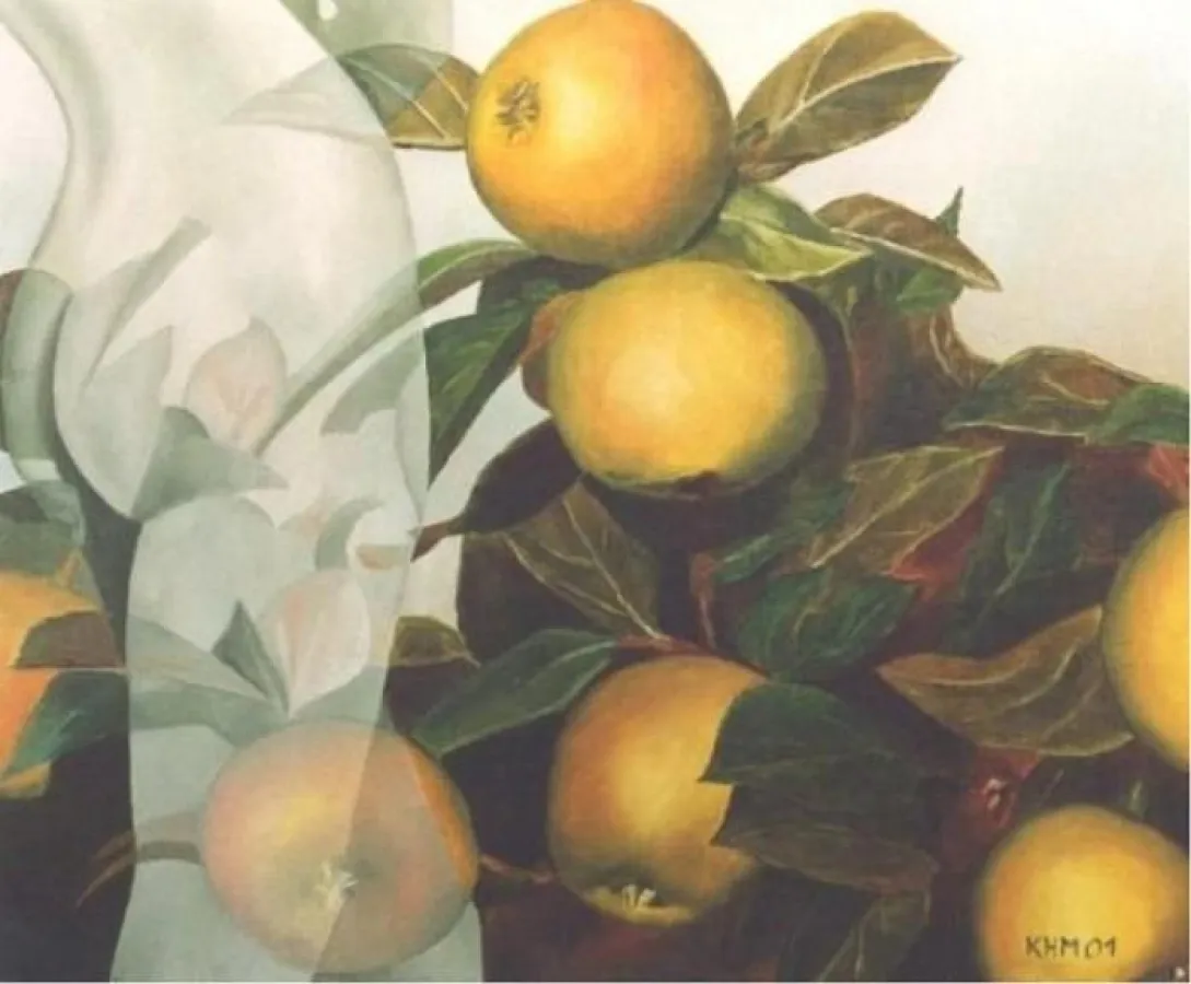 Äpfel, 2000, 60 x 50 cm, Öl auf Leinen