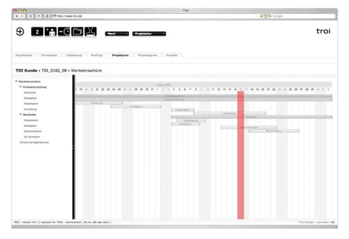 Bild: Agentursoftware Troi mit neuem Projektplanungs-Modul