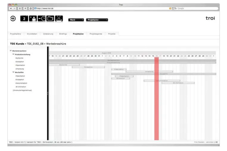 Bild: Agentursoftware Troi mit neuem Projektplanungs-Modul