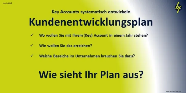 Bild: Entwicklung von Key Accounts - (Key) Account Plan - Seminar Key Account Management