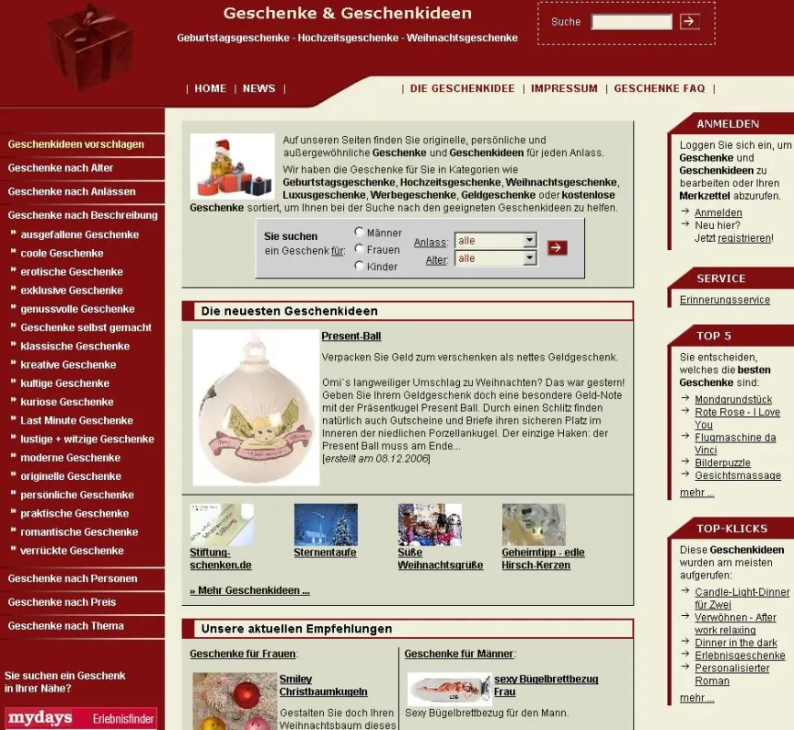 Originelle Weihnachtsgeschenke suchen und finden