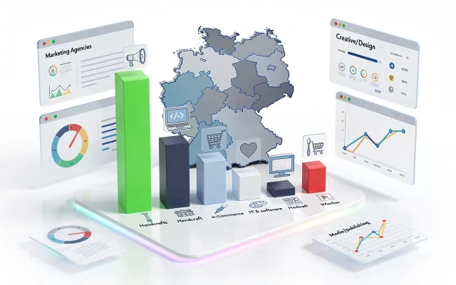 Bild: SEO-Studie Deutschland 2026: Marketing-Agenturen führen – Medien & Verlag ist Schlusslicht