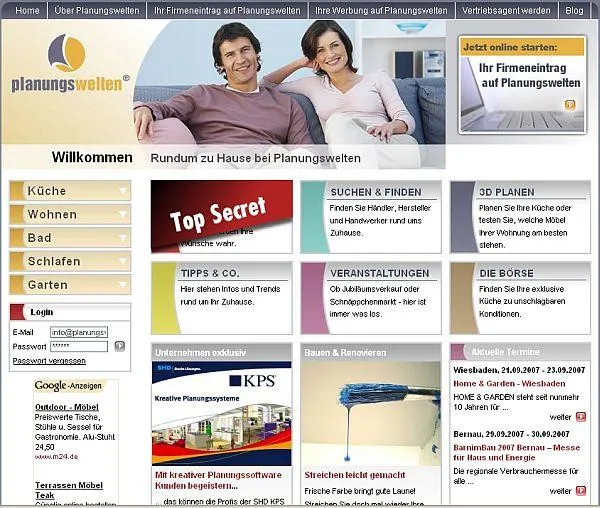 Bild: Start von planungswelten.de: Das neue Internetportal rund ums Zuhause