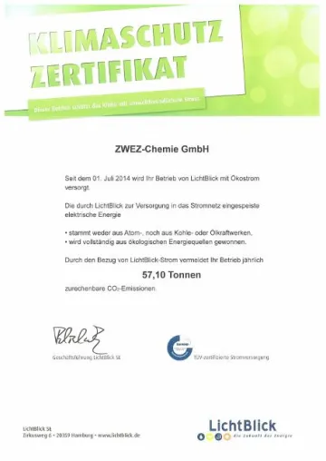 Bild: ZWEZ-CHEMIE schützt nun auch das Klima