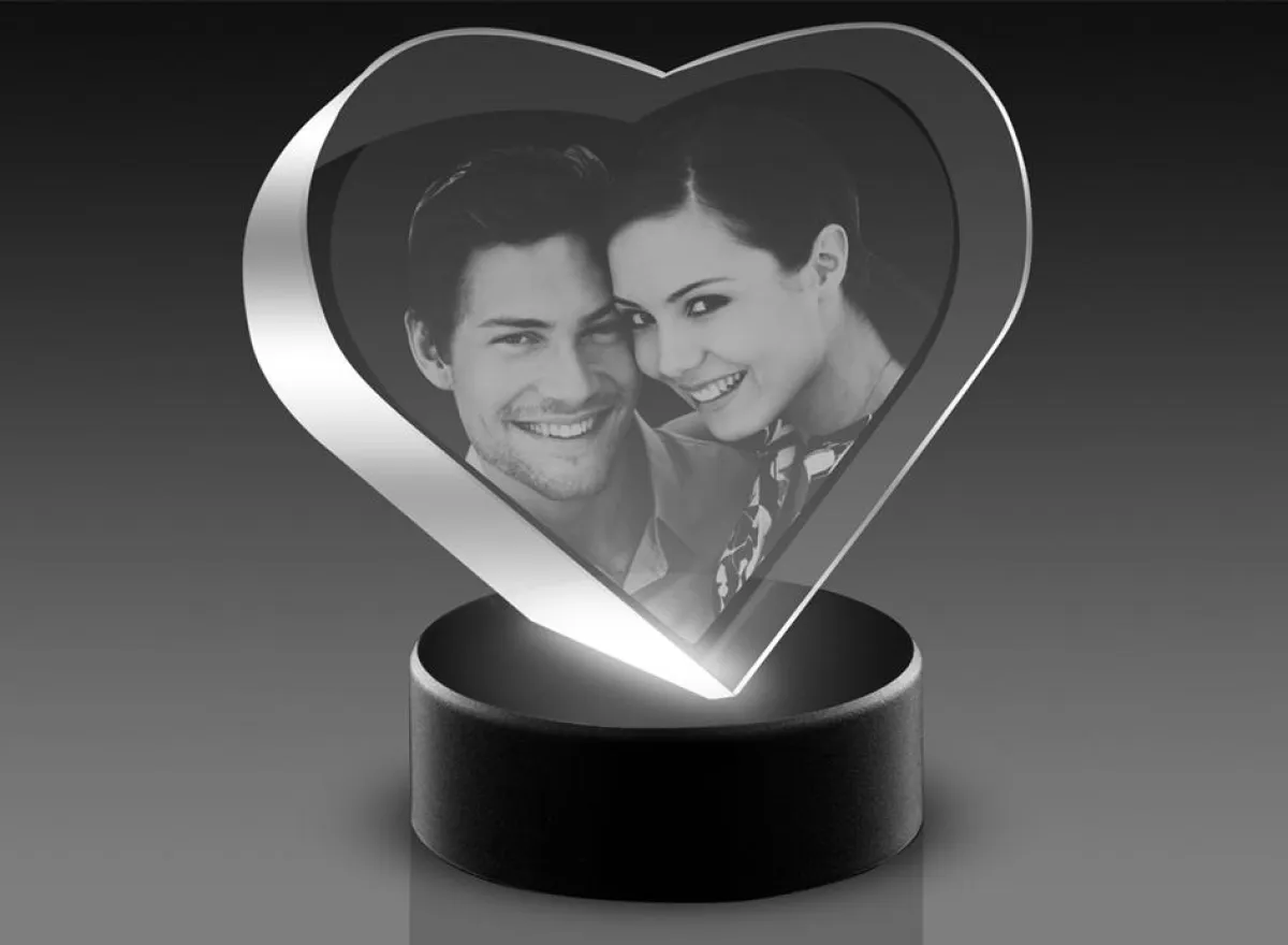Valentinsgeschenk: Glasherz mit Foto