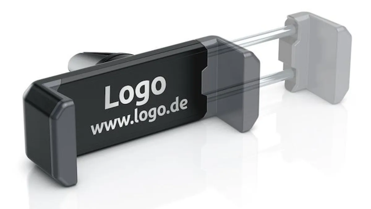 Der Smartphonehalter ist ein gutes Werbemittel für jede Zielgruppe, die mit dem Auto unterwegs ist.
