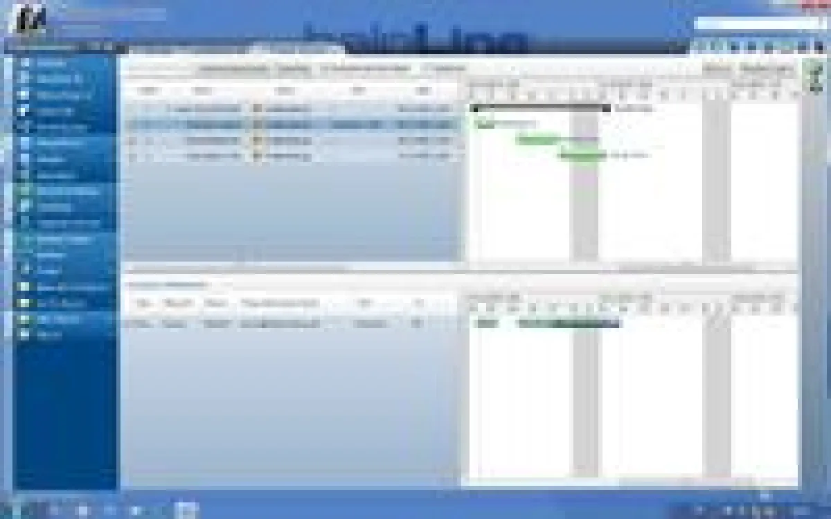 Über ein Gantt-Diagramm stellt helpLine Arbeitsaufträge, Abhängigkeiten und Fortschritt von Service-Aufgaben übersichtlich dar.