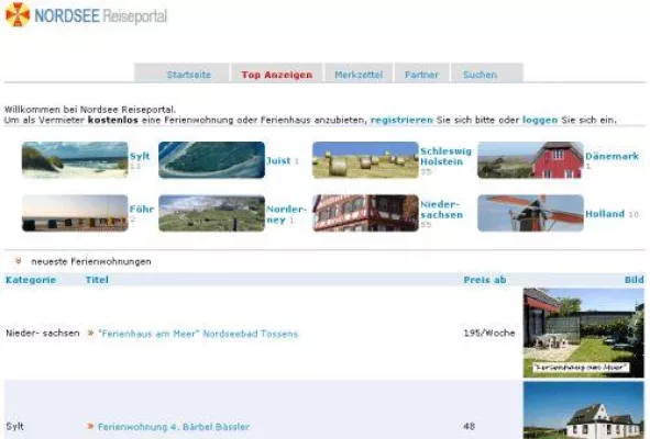 Bild: Nordsee-Reiseportal.de präsentiert über 100 Nordsee-Ferienwohnungen