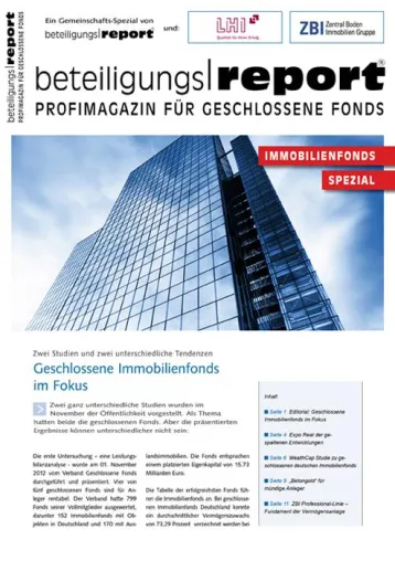 Bild: BeteiligungsReport bringt Onlineausgabe Immobilienfonds Spezial