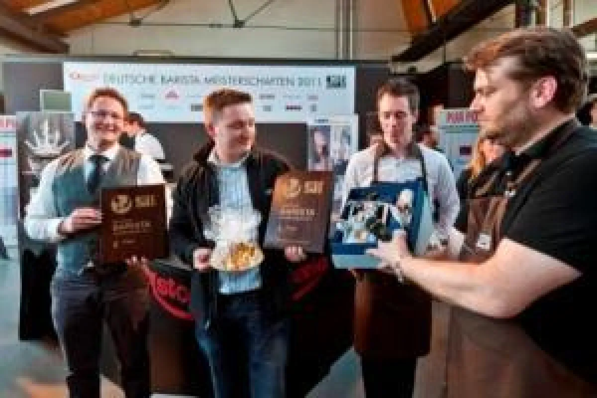 Die drei besten deutschen Baristi 2011 (v.l.n.r.) Thomas Schweiger (2. Platz), Wolfram Sorg (1. Platz), Michael Stefanek (3.Platz)