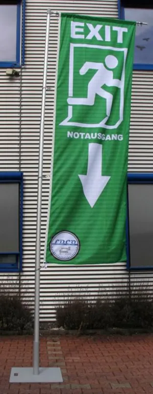 Event mobiler Fahnenmast Eventfahnen Notausgangsfahne Festivalfahne