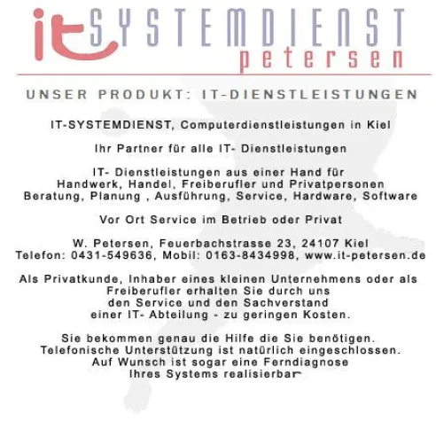 Bild: Computer & EDV in Kiel: IT-SYSTEMDIENST - Ein neues Angebot in Kiel