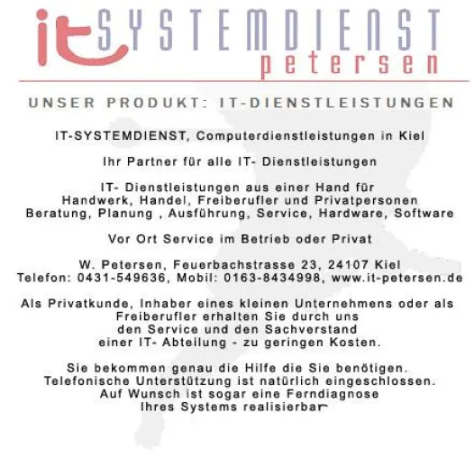 Computer & EDV in Kiel: IT-SYSTEMDIENST - Ein neues Angebot in Kiel Bild: Computer & EDV in Kiel: IT-SYSTEMDIENST - Ein neues Angebot in Kiel