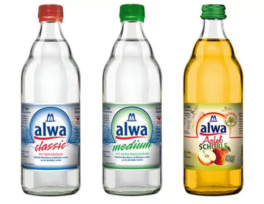 Bild: Jetzt neu: alwa Mineralwasser und alwa Apfelschorle in 0,5-Liter-Glas