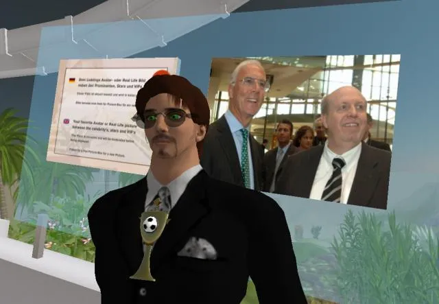 Reiner Calmund in Second Life mit Calli Island Bild: Reiner Calmund in Second Life mit Calli Island