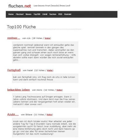 Bild: fluchen.net - Das neue Portal für alle Frustrierten und vom Leben gezeichneten