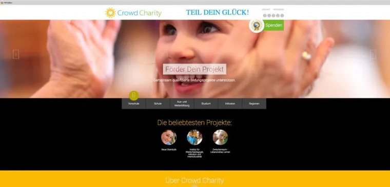 Bild: Neues Design, neue Funktionen, neue Projekte: Crowd Charity teilt noch mehr Glück