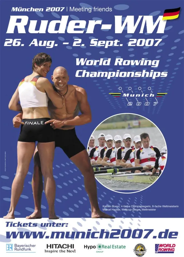 Die Berliner Agenturen mattheis. Werbeagentur und MMD zeigen schöne Ruderer von ihrer schönsten Seite: Kathrin Boron und Marcel Hacker mit vollem Körpereinsatz für die Ruder WM 2007