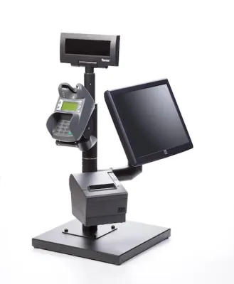 Bild: Torex Flexi-Stand erlaubt Platz sparende Installation von Hardware-Komponenten am Point Of Service