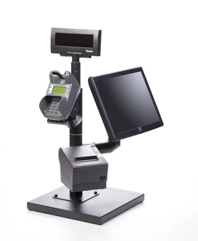 Bild: Torex Flexi-Stand erlaubt Platz sparende Installation von Hardware-Komponenten am Point Of Service