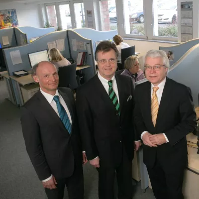 Bild: Mit Sicherheit gute Stimmung bei der Volksbank Mönchengladbach