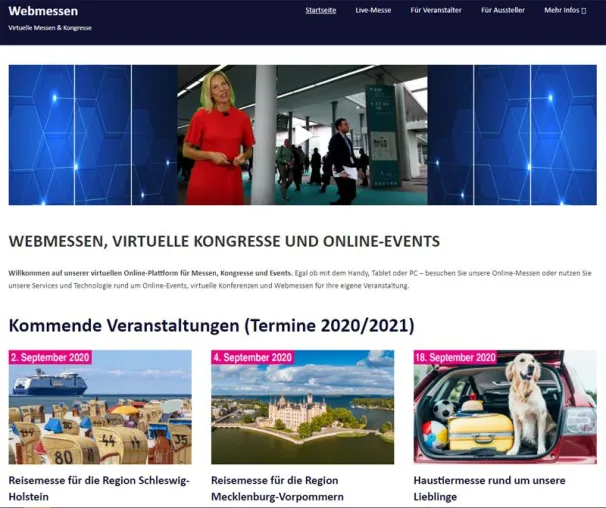 Webmessen.de - Neue Online-Plattform für virtuelle Messen, Kongresse und Tagungen Bild: Webmessen.de - Neue Online-Plattform für virtuelle Messen, Kongresse und Tagungen