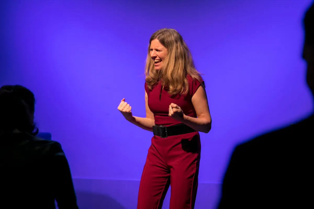 Rednerin Daniela Landgraf begeistert ihr Publikum (© Jan-Rasmus Lippels)