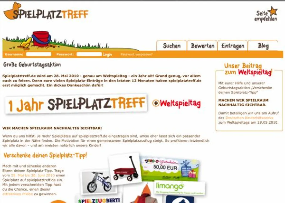 Aktionsseite zum Weltspieltag