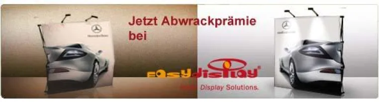 Easydisplay Abwrackprämie für ausgediente Faltdisplay-Systeme Bild: Easydisplay Abwrackprämie für ausgediente Faltdisplay-Systeme