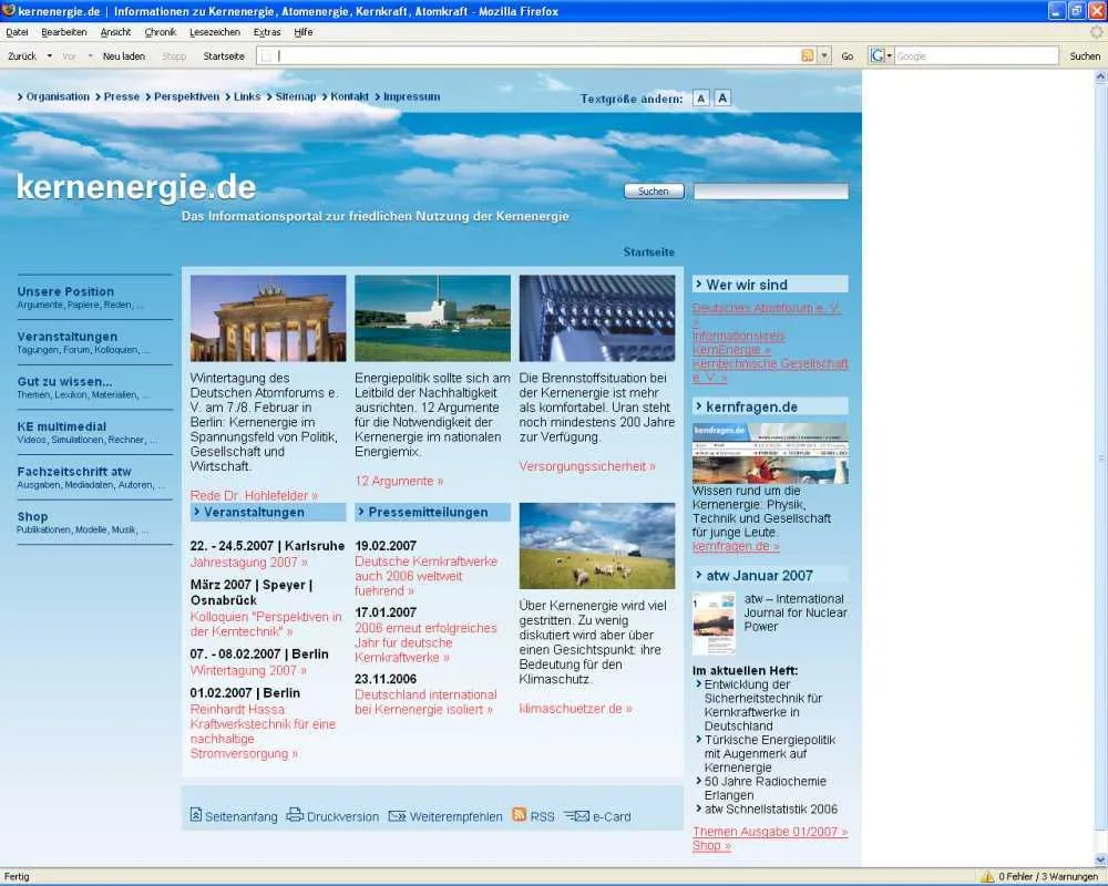 Neue Website Informationskreis KernEnergie