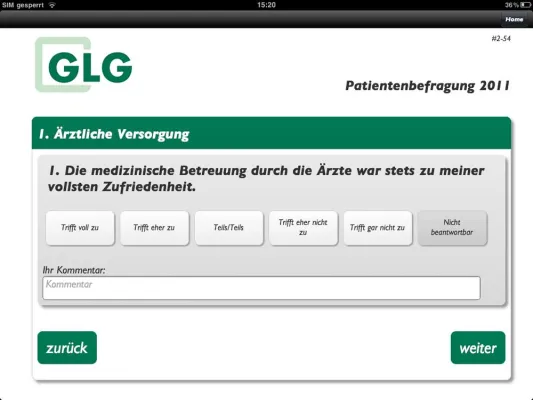 Bild: iPad-gestützte Patientenbefragung im Kreiskrankenhaus Prenzlau