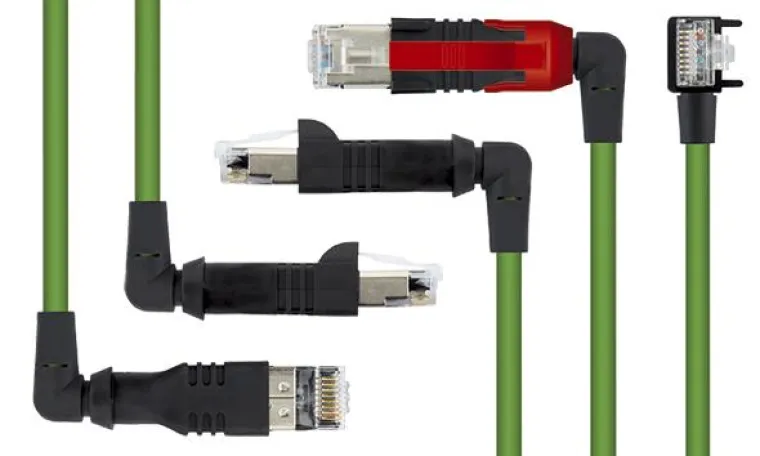 RJ45-Steckverbinder mit gewinkeltem Griffkörper Bild: RJ45-Steckverbinder mit gewinkeltem Griffkörper