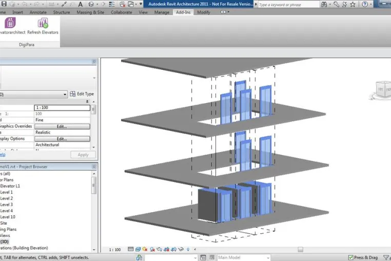 DigiPara präsentiert erstes Plug-In zur Planung von Aufzügen in Autodesk Revit Software Bild: DigiPara präsentiert erstes Plug-In zur Planung von Aufzügen in Autodesk Revit Software
