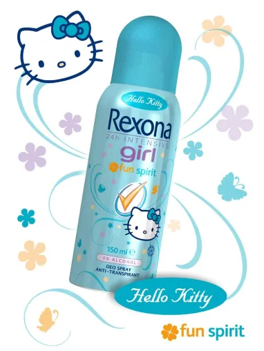 Unilever präsentiert das neue Rexona girl Hello-Kitty-Deo Bild: Unilever präsentiert das neue Rexona girl Hello-Kitty-Deo