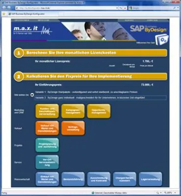 m.a.x. it launcht Preiskonfigurator für SAP Business ByDesign Bild: m.a.x. it launcht Preiskonfigurator für SAP Business ByDesign