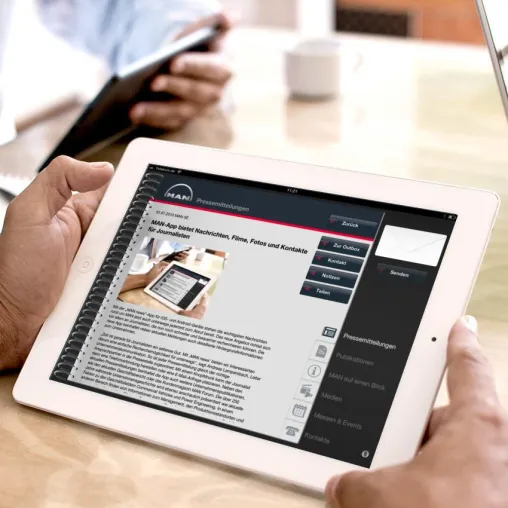 Neue MAN News App unterstützt Journalisten bei der Arbeit Bild: Neue MAN News App unterstützt Journalisten bei der Arbeit