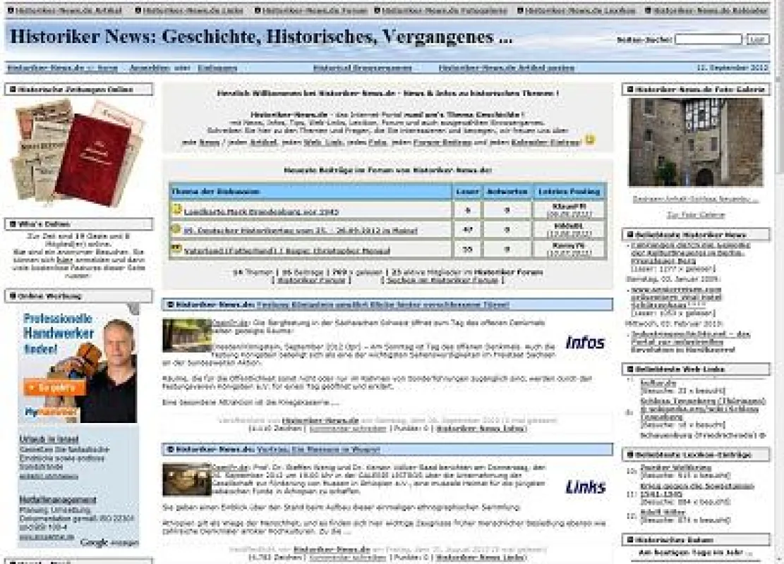 Historiker-News.de Screenshot