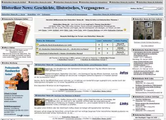 Bild: Erfolgreicher Relaunch des HistorikerPortals Historiker-News.de