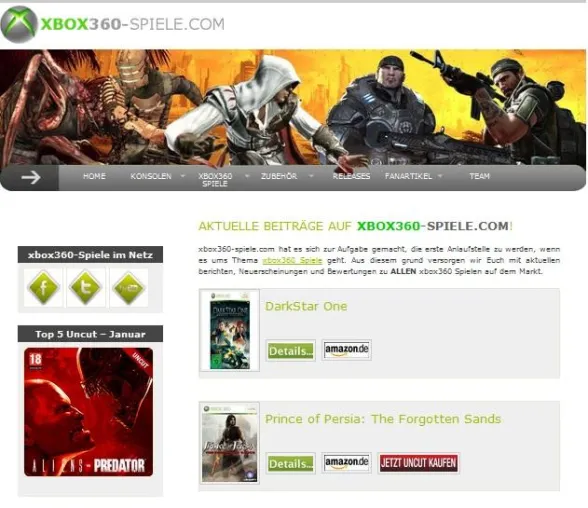Bild: Neues Portal für xbox360 Spiele entstanden
