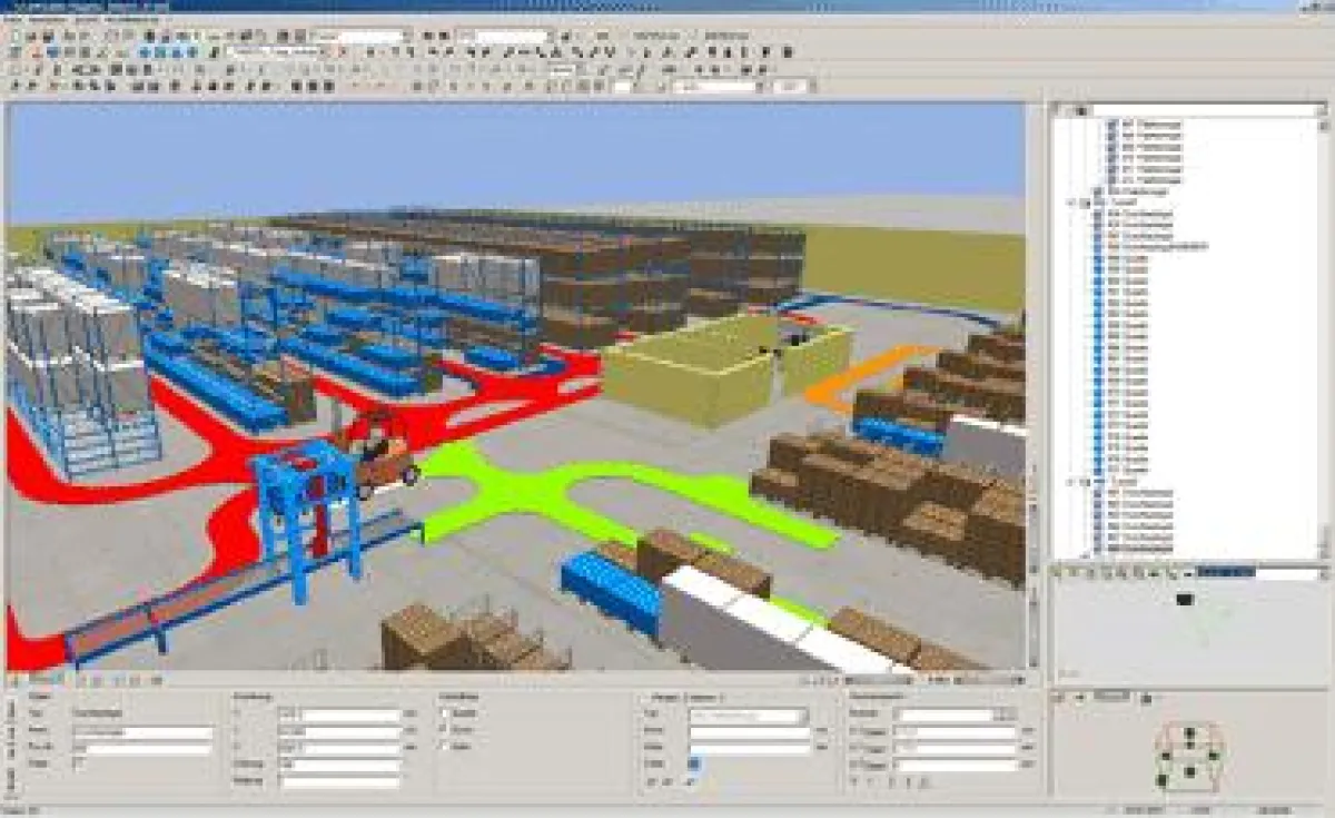 Simulation eines komplexen Intralogistik-Szenarios in der Software taraVRbuilder