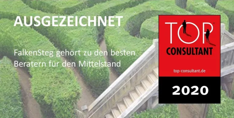Falkensteg erhält Auszeichnung Top Consultant 2020 / Mit Mittelstands-Kompetenz überzeugt Bild: Falkensteg erhält Auszeichnung Top Consultant 2020 / Mit Mittelstands-Kompetenz überzeugt