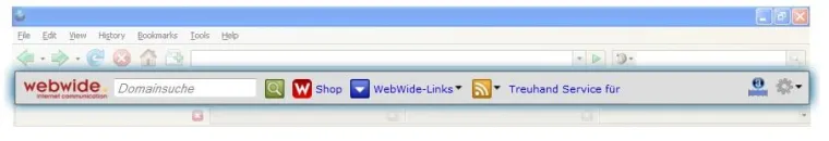 Bild: Domaincheck ganz einfach mit kostenloser Toolbar von WebWide