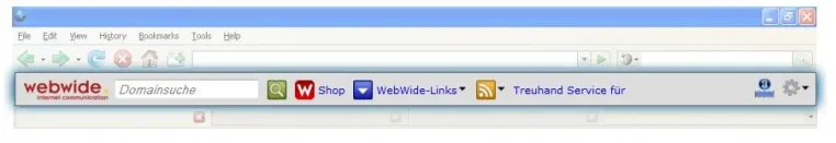 Bild: Domaincheck ganz einfach mit kostenloser Toolbar von WebWide